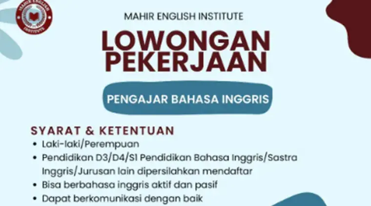 pengajar dan pelatih bahasa inggris 852445