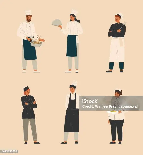 anggota tim dapur restoran 8eb358