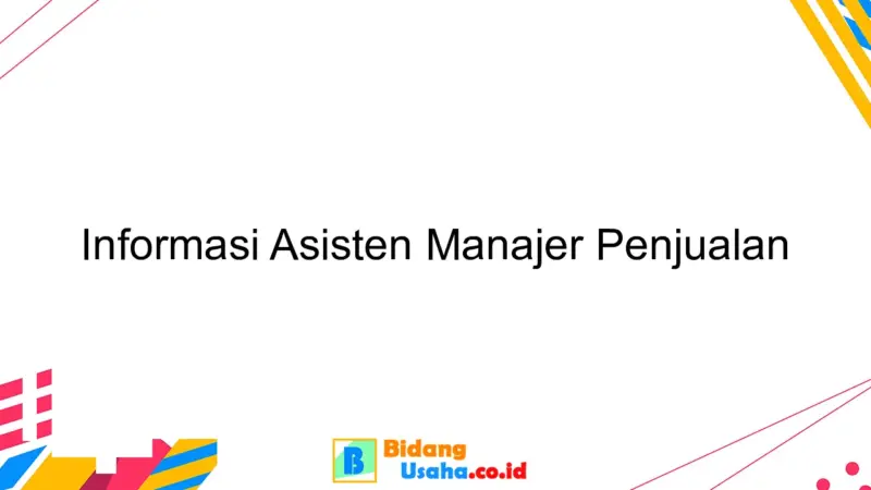 asisten manajer penjualan 16c6e4
