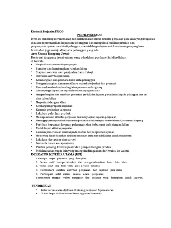 eksekutif penjualan jakarta utara 623280