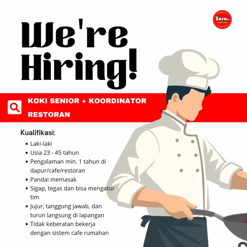 koki senior pengembangan menu dan manajemen dapur ebf00a