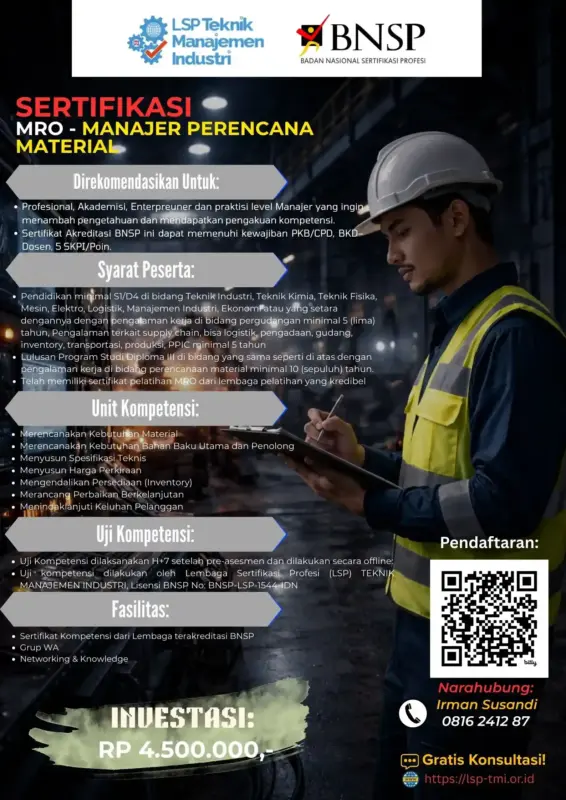 manajer mro pemotongan material 632d48