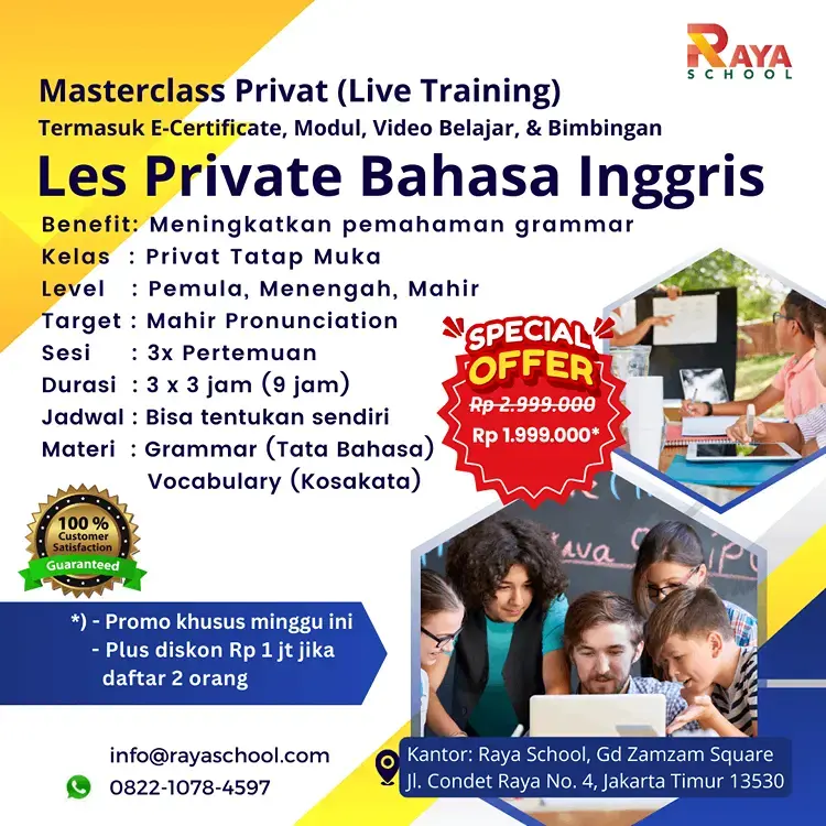 pengajar privat bahasa inggris untuk siswa sma k d73705