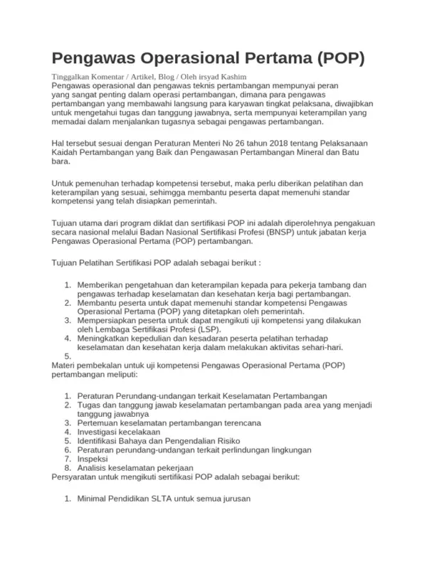 pengawas operasional housekeeping 6295e5