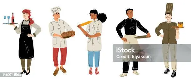 staf dapur koki penyiapan dan penyajian makanan f33377