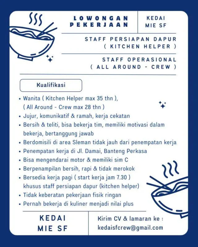 staf operasional dapur kitchen crew 1600ba